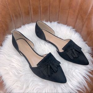 Christian Siriano Women's Black Faux Suede Flats Shoes Size 11 Comfy